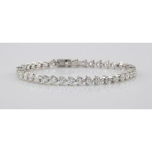 18k White Gold Diamond Tennis Bracelet TDW = 7.00 cts G Color VS Clarity 6.75"